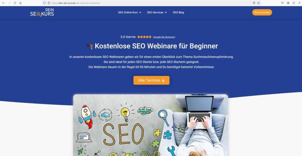 SEO Webinare kostenlos Screenshot