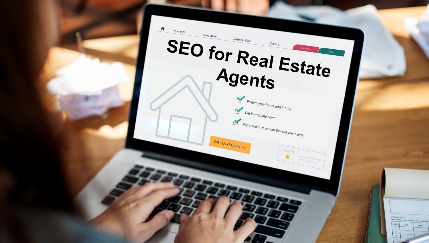 Computer Screen with the Headline SEO for Real Estate Agents
